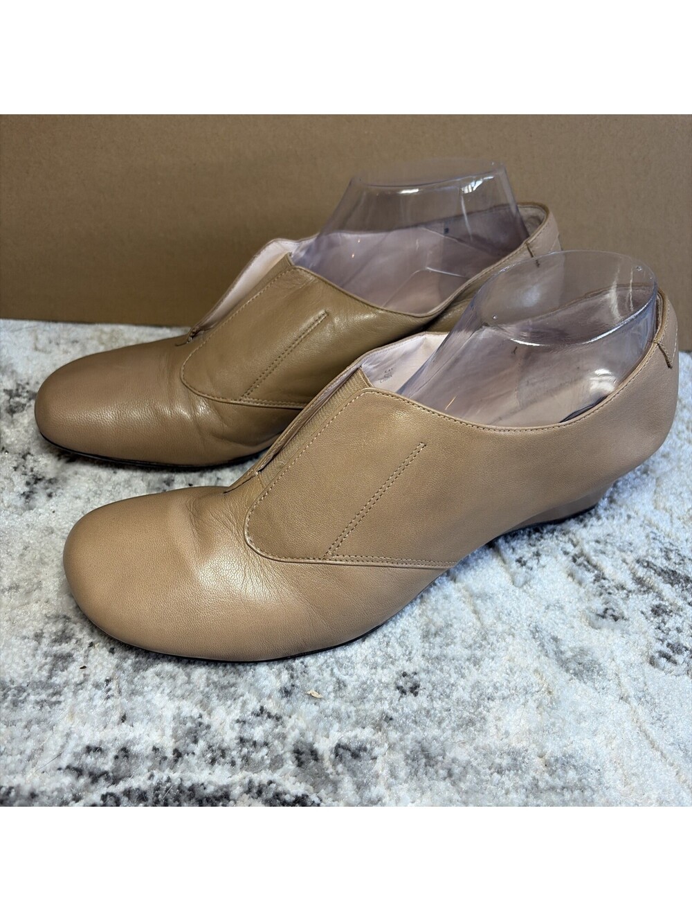Taryn Rose Oxford Nisolo Almond Tan Leather Shoes Flats Women Size 10